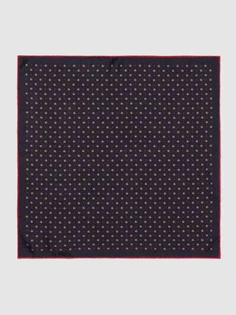 GUCCI Double G and stars silk pocket square