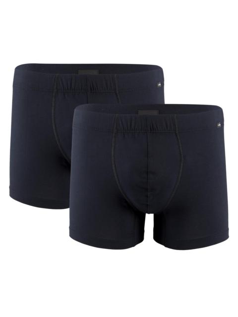 HANRO Cotton Essentials 2-Pack Boxer Briefs - Black