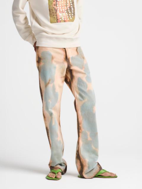 JW Anderson MENS STRAIGHT LEG BLEACHED DENIM JEANS IN PEACH