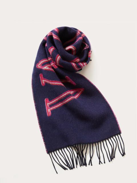 Valentino WOOL AND CASHMERE NEON UNIVERSE SCARF
