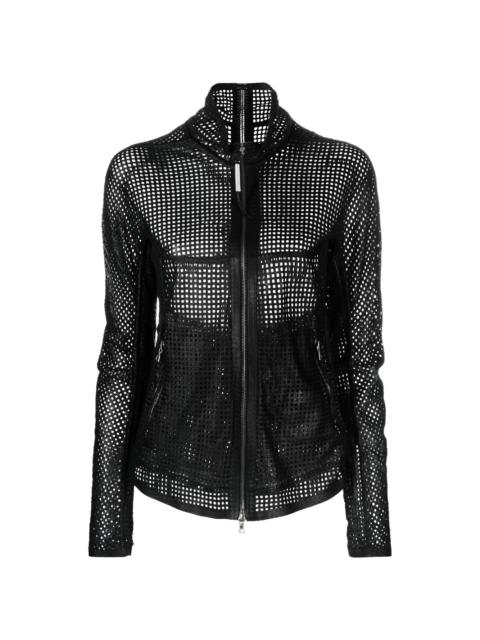 sheer mesh zip-up jacket