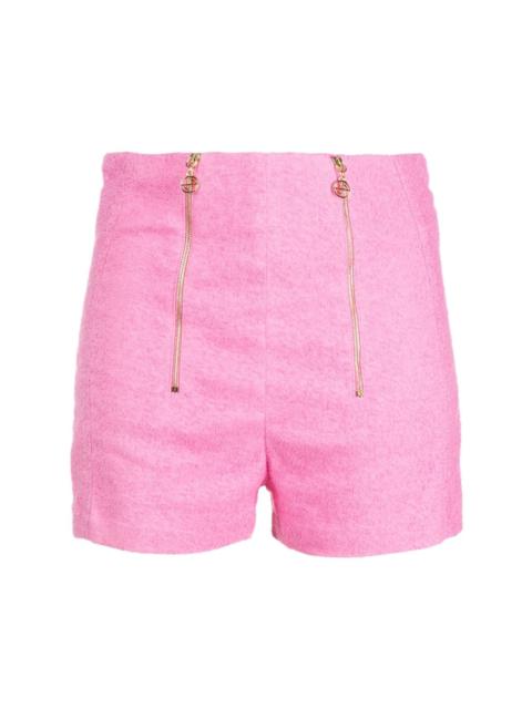 PATOU zip-detail tweed shorts