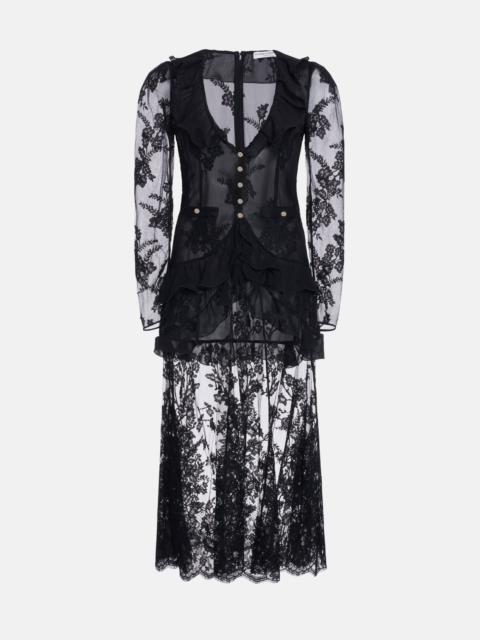 Alessandra Rich LACE DRESS WITH RUFFLES
