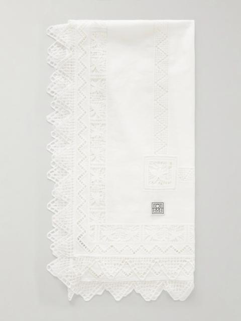 TOTEME Lace-trimmed Cotton-voile Scarf