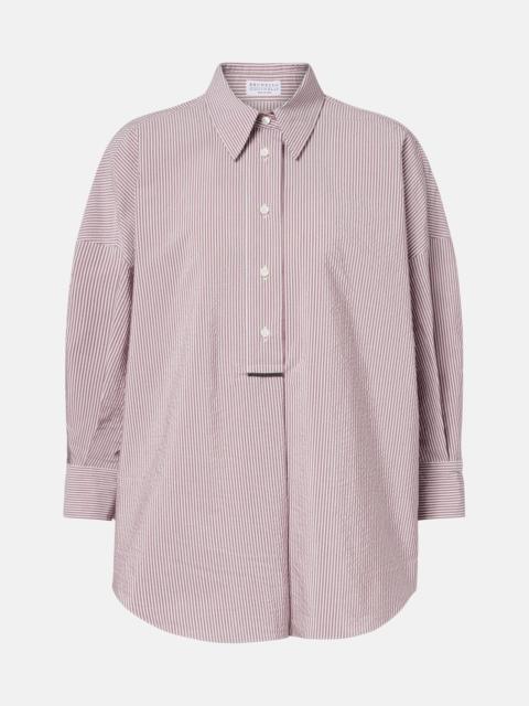 Brunello Cucinelli Striped cotton-blend top
