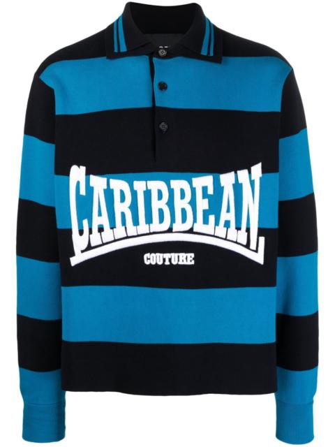 BOTTER slogan-print striped polo shirt