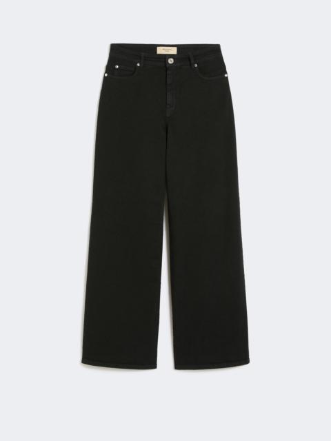 WEEKEND Max Mara Cotton drill wide-leg trousers - BLACK