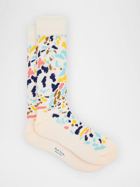 Paul Smith Men's Jacaranda Abstract Print Crew Socks