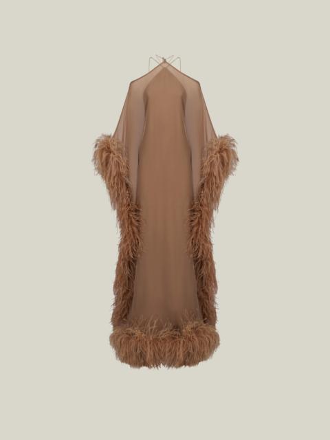 Taller Marmo Feathered Sza Sza Spirito Kaftan in Camel