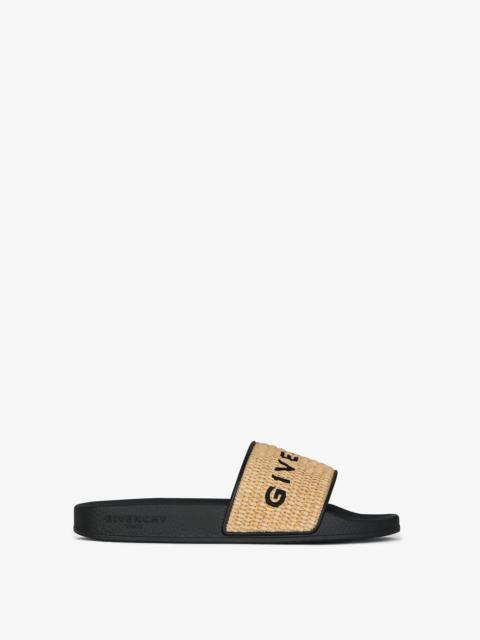 Givenchy SLIDE FLAT SANDALS IN RAFFIA