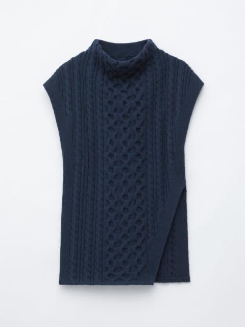 & Other Stories Cable-Knit Mock Neck Vest