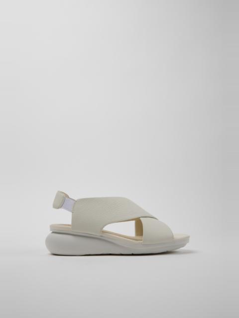 CAMPER Balloon White Leather Sandals for Women.