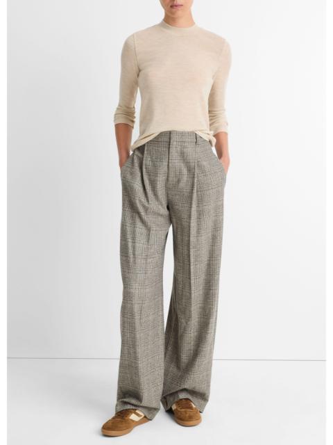 Vince Wool Three-Quarter-Sleeve Mock-Neck Top