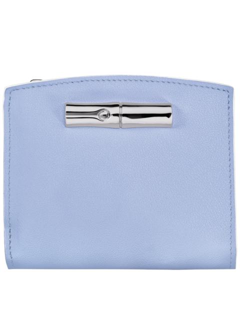 Longchamp Roseau Wallet Sky Blue/Red - Leather