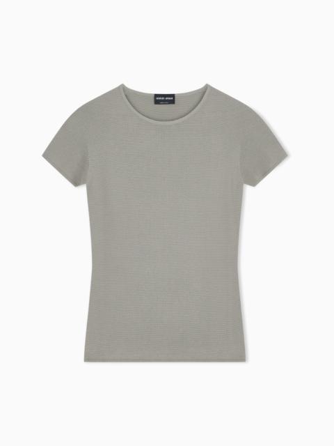 GIORGIO ARMANI CREW NECK JUMPER IN SEAMLESS VISCOSE BLEND