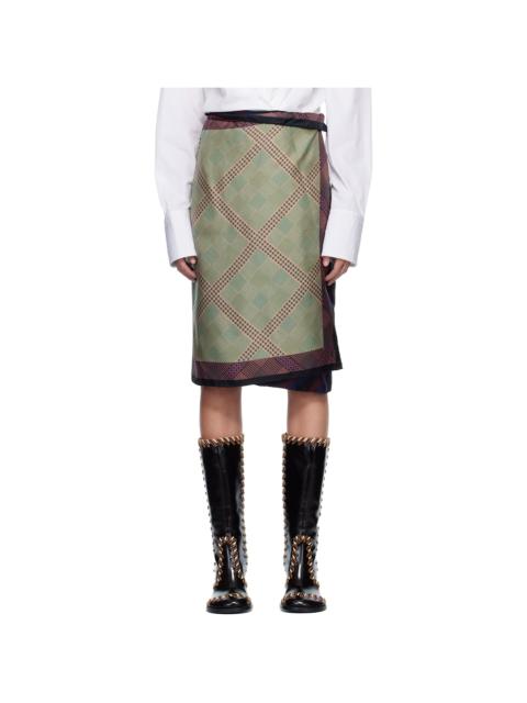 Dries Van Noten Multicolor Wrap Scarf Midi Skirt