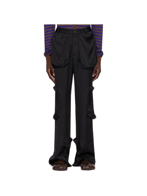EDWARD CUMING Black Patch Pocket Cargo Pants