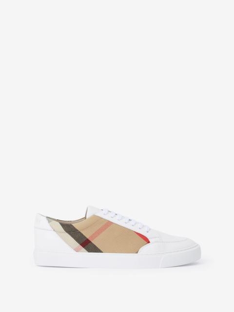 Burberry House Check and Leather Sneakers