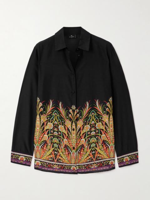 Etro Printed Cotton And Silk-blend Shirt