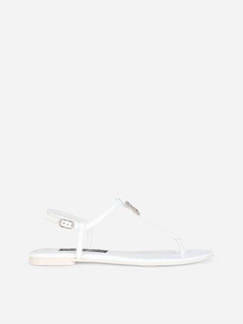 Patent leather DG thong sandals