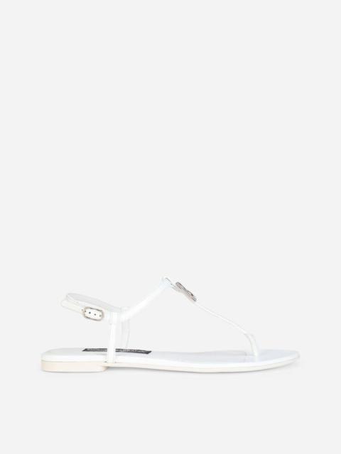 Dolce & Gabbana Patent leather DG thong sandals