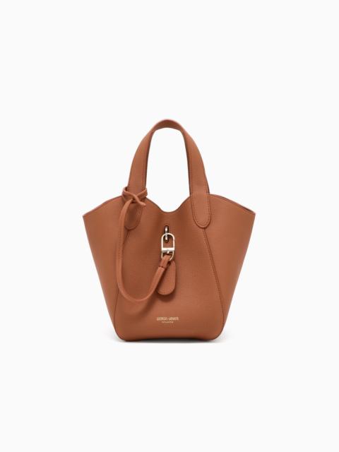GIORGIO ARMANI PEBBLED BAG HANDBAG WITH A REMOVABLE INNER POUCH