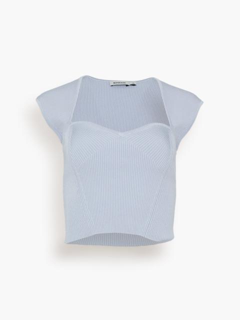 Abia Cropped Tee in Blue Haze