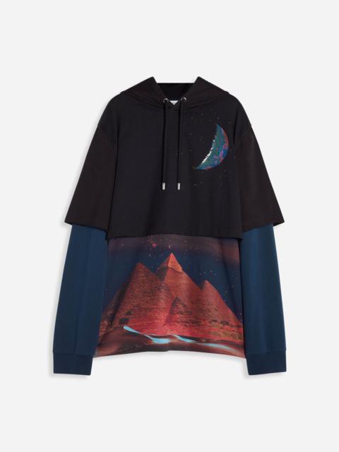 Lanvin HOODED SWEATER WITH SCI-FI PRINT