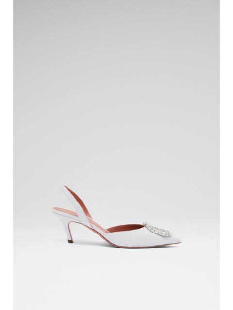 CAMELIA SLING 60 WHITE NAPPA AND WHITE BUCKLE