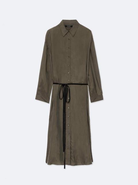 ALLSAINTS YURRA TIED CUPRO SHIRT DRESS