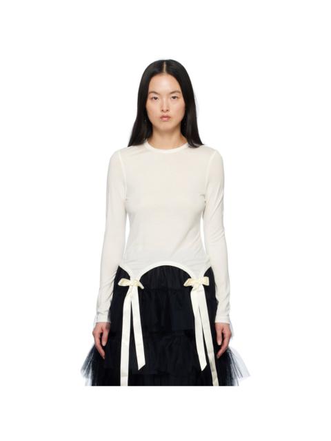 Simone Rocha Off-White Bow Tail Easy T-shirt