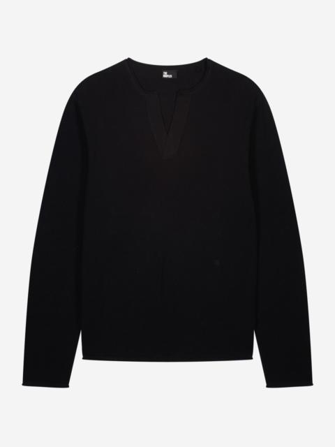 The Kooples BLACK TUNISIAN COLLAR SWEATER