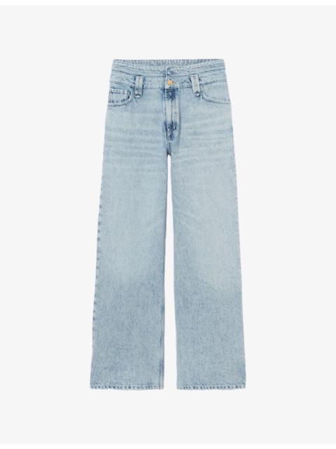 Claudie Pierlot Double-Waistband Straight-Leg Mid-Rise Jeans