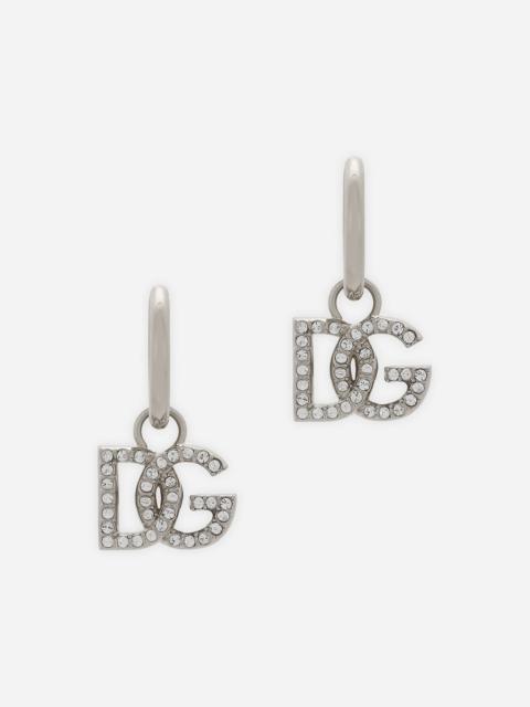 Creole earrings with DG logo pendant