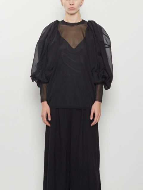 Comme Des Garçons Technical Jersey Puff Sleeve Top