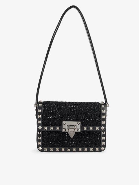 Rockstud leather shoulder bag