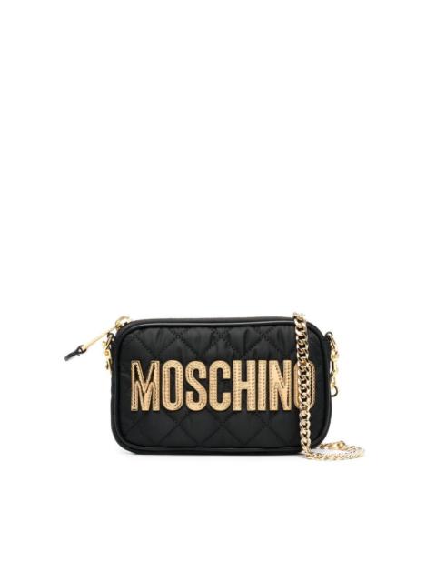 Moschino quilted logo-patch shoulder bag