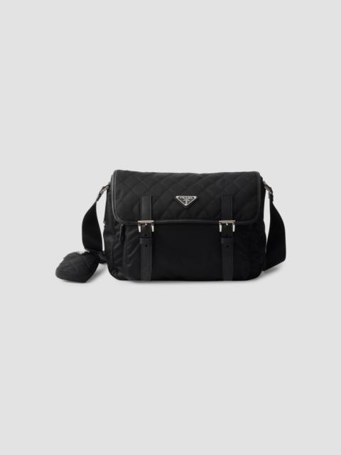 Prada Women's Large Quilted Nylon Shoulder Bag - Black