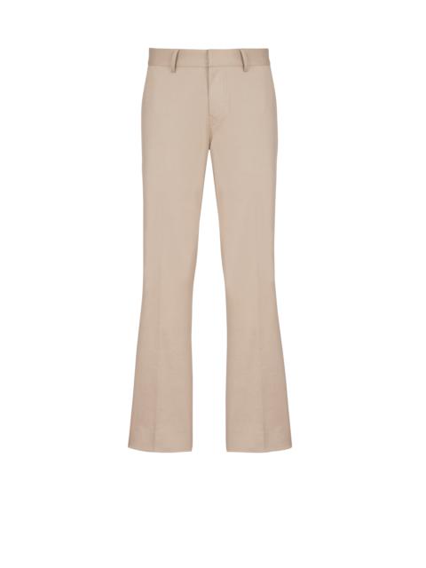 Flared trousers in gabardine