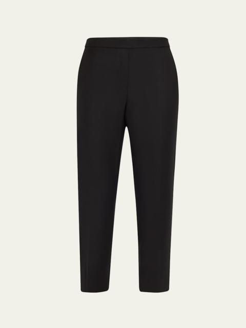 Theory Treeca Virgin Wool Flannel Cropped Pull-On Pants