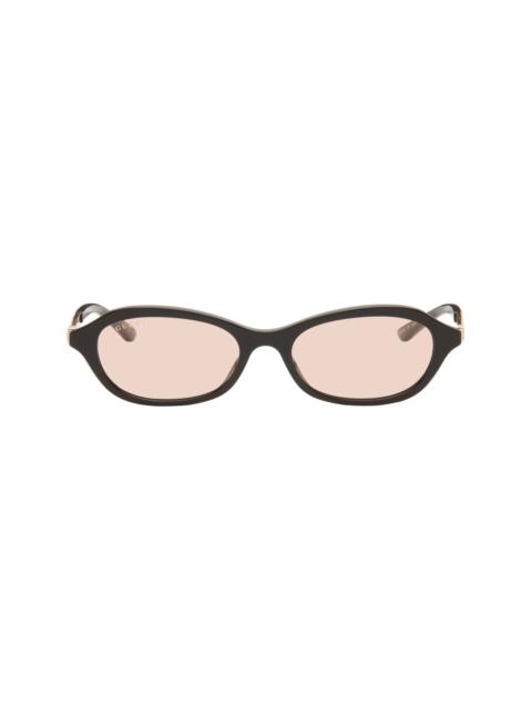GUCCI Black Oval-Frame Sunglasses