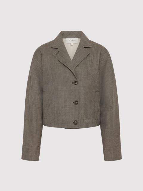 ST. AGNI Wool Cocoon Bomber - Parquetry