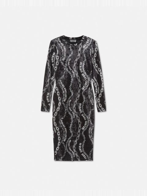 Chain Couture Velvet Midi Dress