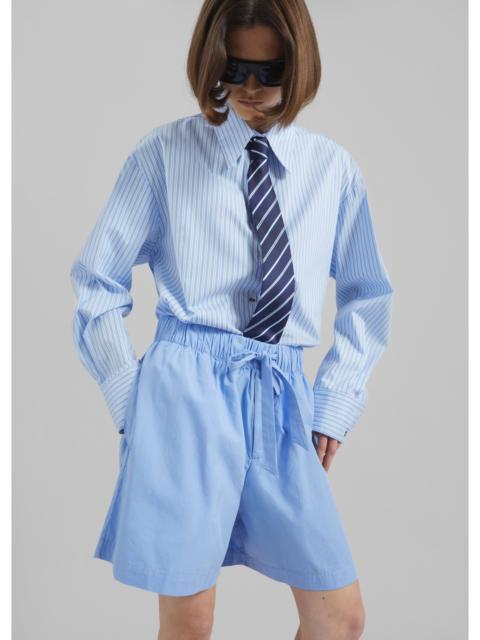 TEKLA Tekla Poplin Pyjama Shorts - Cornflower Blue