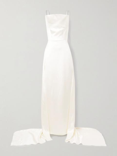 DANIELLE FRANKEL Emerson silk and wool-blend satin gown Off-white