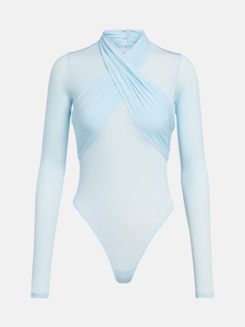 WARDROBE.NYC Draped sheer bodysuit