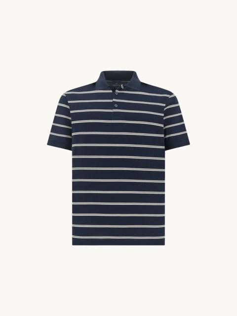 Paul & Shark DOUBLE MERCERISED COTTON JERSEY POLO WITH STRIPED PATTERN