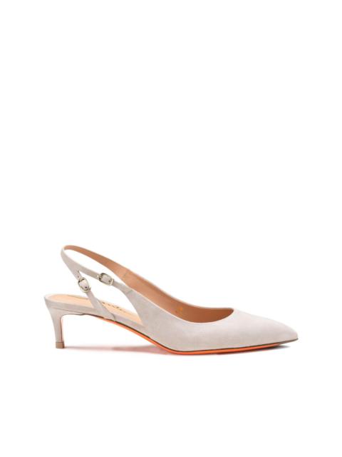 Santoni 45mm mid-heel suede pumps