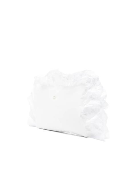 Simone Rocha PILLOWCASE CLUTCH BAG WITH DAISY - WHITE