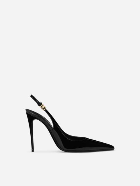 Patent leather slingbacks